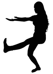 fitness woman doing exercise, vector