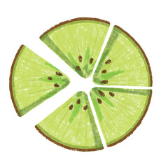 kiwi fruit drawing in fractions 1 part 5