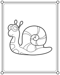 Snail suitable for children's coloring page vector illustration