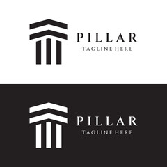 Ancient greek pillar or column building logo template design. Logos for business, lawyers, legal justice and building architects.