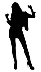 Fototapeta na wymiar silhouettes of dancing girl