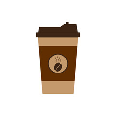 Coffee in a paper cup. Coffee to go. Vector illustration isolated on white background