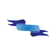 Curved blue ribbon banner retro vector design