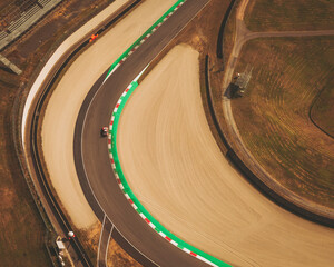 Florence, Italy - 15 August 2021: Aerial view of Mugello Circuit, Italy.