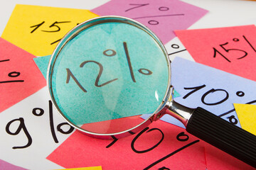 Background from different stickers with business sings and symbols