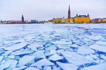Obraz premium View of Stockholm, Sweden in the morning in winter.