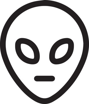 Alien face or head symbol line art vector icon