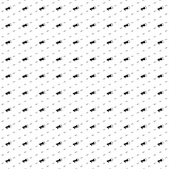 Square seamless background pattern from black megaphone symbols are different sizes and opacity. The pattern is evenly filled. Vector illustration on white background