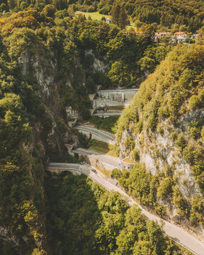Aerial view of Passo San Boldo, Italy.