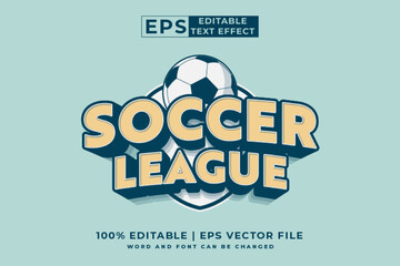Editable text effect soccer league 3d Cartoon style premium vector © Hasbi Creative