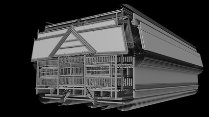 Must view at highest dimensions to really understand extreme details of this 3D illustration of a set of houses. Architects, Designers, Builders, and Engineers are guaranteed visual complexity.