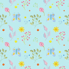 seamless watercolour pattern for kids