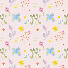 seamless watercolor pattern for kids 