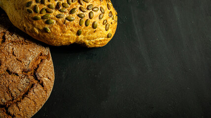 Half brown and pumpkin bread