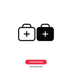 First aid kit icon vector. Medicine sign