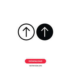 Upload icon vector. Up arrow sign