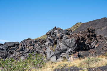 Plastic lava formations on the Etna Volcano in Sicily