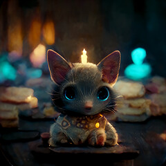 Tiny Cute Cat - Pixar Style 