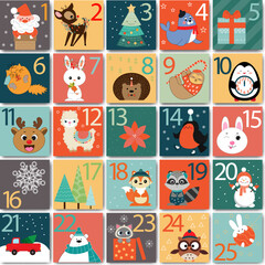 Advent calendar. Count the days until Christmas
