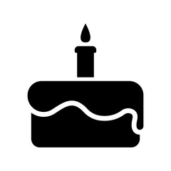Cake icon. Black silhouette. Front side view. Vector simple flat graphic illustration. Isolated object on a white background. Isolate.