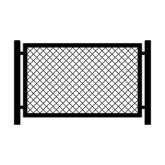 Fence icon. Black silhouette. Horizontal front side view. Vector simple flat graphic illustration. Isolated object on a white background. Isolate.