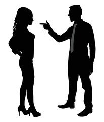 Man yelling pointing at woman