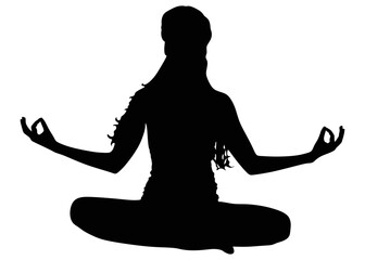 silhouette of yoga person