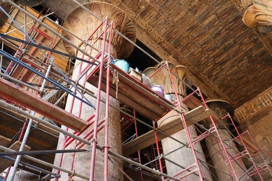 Restorations of Khnum temple in Esna, Luxor 