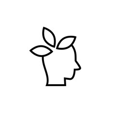 Person growth and mindset line icon