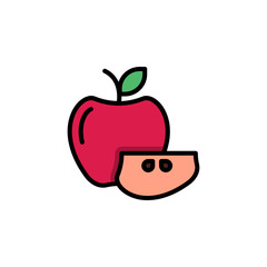 apple vector icon. fruit icon filled line style. perfect use for icon, logo, illustration, website, and more. icon design filled line style