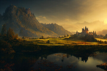 distant fantasy castle