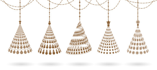 Christmas decoration hangers, Christmas tree decorations, with various Christmas symbol motifs