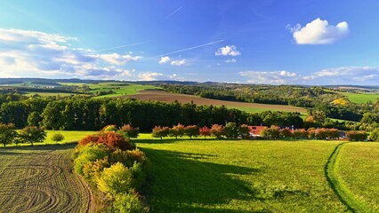 Autumn landscape. Beautiful colorful nature in autumn time. Czech Republic - seasonal background.