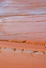 Fototapeta na wymiar Sandy shore at low tide in the Bay of Fundy in Sackville New Brunswick, Canada