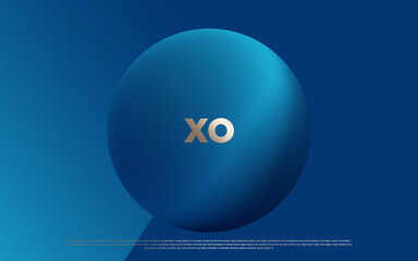 Blue colored creative premium abstract background with shiny gold dots, stripes, circles and random geometric shapes. Modern elegant backdrop for banner, wallpaper, invitation card exclusive designs