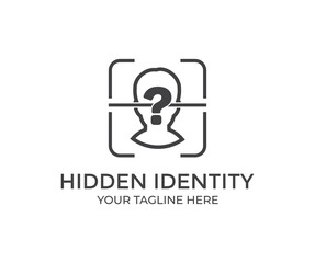 Hidden Identity, confidentiality, communicate, private unknown person logo design. Hidden identity icon vector design and illustration.
