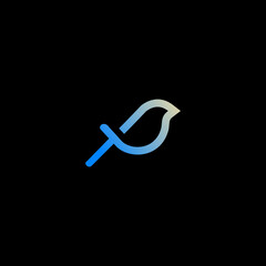P bird logo in geometric style