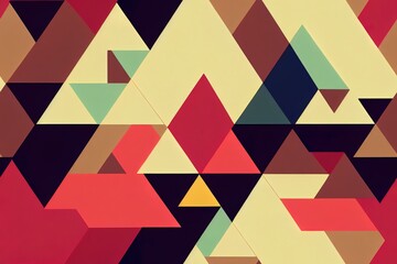 Abstract geometric composition forms modern background with decorative triangles and patterns backdrop 2d illustration set