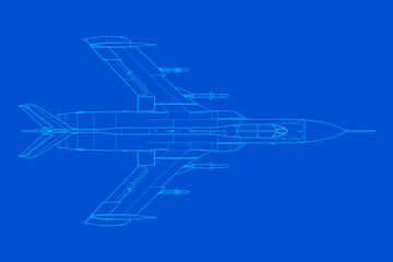 Plakat Avión de combate de caza de la guerra fría