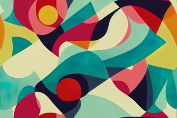 Obraz premium Set of three seamless colorful summer patterns. Hand drawn trendy abstract illustrations. Creative collage seamless patterns.