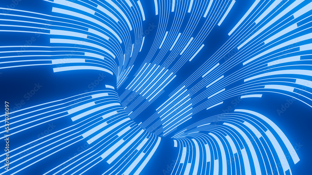 Poster flying in digital tunnel . abstract motion background. cyberpunk concept. sci-fi. 3d rendering