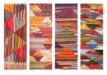 Rolgordijnen Set of banners with textures of berber traditional wool carpets © frenta
