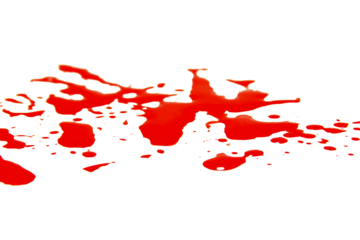 A drop of red ink, like a drop of blood.isolated on white background.