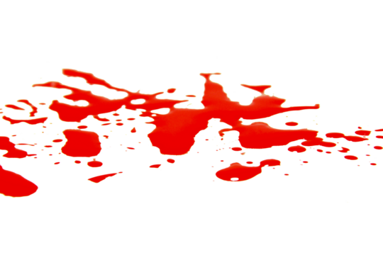 A drop of red ink, like a drop of blood.isolated on white background.