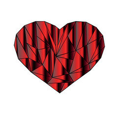 drawing in the form of a polygonal heart.