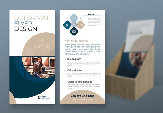 Business Dl Flyer Layout with Soft Circle Elements