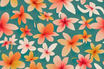 Obraz premium Colorful seamless floral pattern. Stylish summer background with bright tropical leaves.