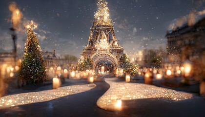 Christmas in Paris Abstract 
