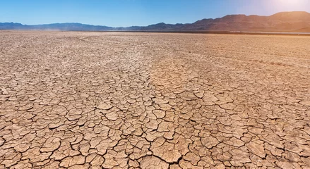 Foto auf Alu-Dibond drought cracked landscape, dead land due to water shortage © AA+W