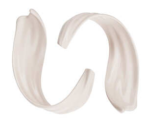 Yogurt white cream splash twist shape 3d render PNG translucent background - obrazy, fototapety, plakaty
